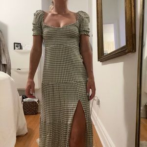 Abercrombie XXS petite gingham midi dress